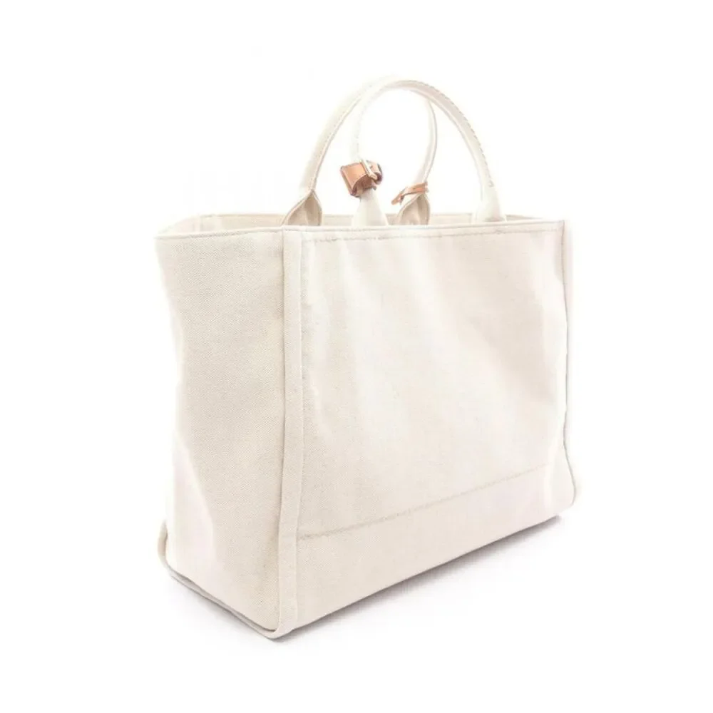 Prada Linen Blend Canvas Tote Bag